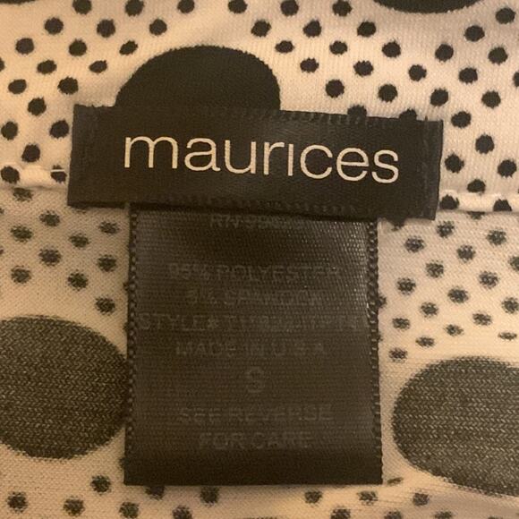 Maurices Blouse White with Black Polka Dot Pullover 3/4 Sleeve V-Neck Si… - Picture 8 of 9